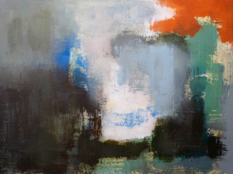 MEDITAZIONE, Meditation, Méditation  (acrylic on canvas,150x106 cm - 59.1’’x 41.7’’ - private collection, Rome, 2017)
